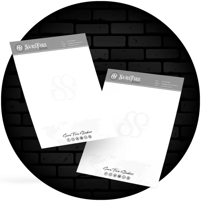 Letterheads printing by Surefire Studios