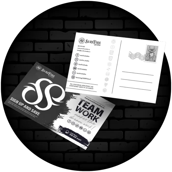 Postcards printing by Surefire Studios
